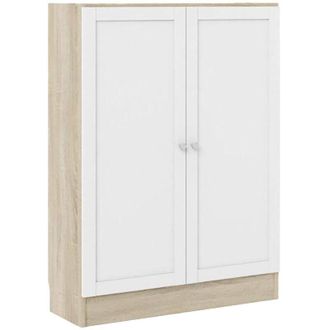 Dmora Dmora - Zapatero Sanba, Zapatero, Armario De Entrada Multiusos, Zapatero, 79x28 H107 Cm, Roble Y Blanco