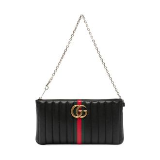 Gucci Bolso de mano GG Marmont con correa - Bags - Mujer - Negro - ONE SIZE