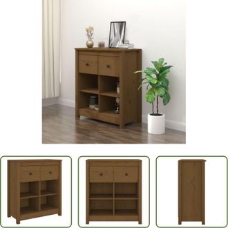 vidaXL vidaXL Credenza in pino - Credenza Marrone 70x35x80 cm in Legno Massello di Pino