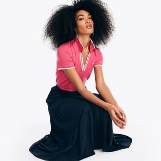 Nautica Womens Sustainably Crafted Deck Polo