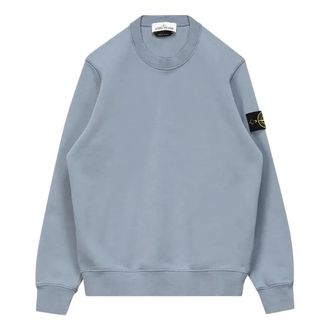Stone Island Patch Logo Crewneck Sweatshirt Mid Blue 741563051-V0046