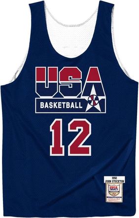 Mitchell & Ness x NBA Reversible Practice Team USA 1992 Jerseys John Stockton 12 ARPJGS18440-USANAVY92JST