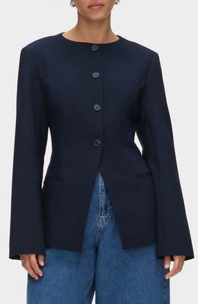Aligne Daphne Collarless Jacket in Navy at Nordstrom Rack, Size 12