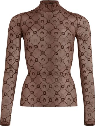 Marine Serre Top met lange mouwen en patroon - Bruin