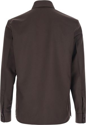 Gucci Mens Brown Shirt With Classic Collar And Horsebit Polyester