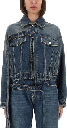Jean Paul Gaultier Cropped Oversized Denim Jacket With Classic Collar
