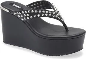DKNY Tina Studded Platform Flip Flop in Black at Nordstrom Rack, Size 10