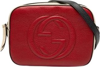 Gucci Pre-owned Vintage Cross Body Bag - Dames - Vintage Schoudertas - Rood - ONE Size - Leer - Vintage