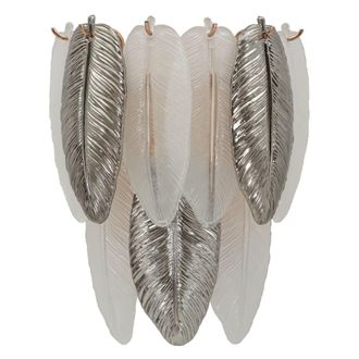 Mauro Ferretti L&aacute;mpara de pared de cristal y metal multicolor (24 x 15 x 29 cm)