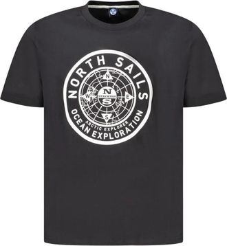 North Sails Zwart Katoenen Heren T-Shirt - Heren - T-shirts - Zwart - XL - Katoen - Tops