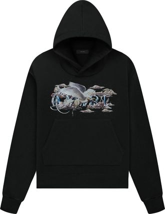 Amiri graphic print hoodie - men - Cotton - XXXL - Black