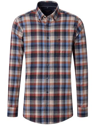Casamoda casual overhemd Casa Moda grijs blauw katoen