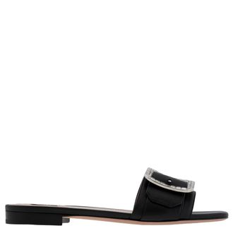 Bally Janna Crystal Buckle Slide Sandals