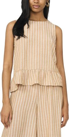 Vince Camuto Solid Ruffle Peplum Top