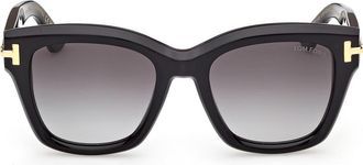 Tom Ford 53mm Gradient Butterfly Sunglasses in Black /Baguette /Smoke Lens at Nordstrom