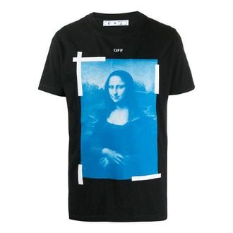 Off-white SS21 Pattern Printing Round Neck Short Sleeve Black OMAA027R21JER0021001