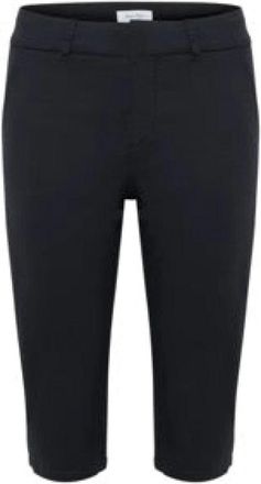 Part Two Zwarte Capribroek Klassieke Pasvorm Trendy - Dames - Korte Broeken - Zwart - 2XL - Katoen - Korte Broeken