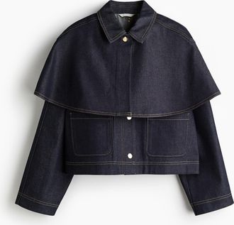 H&M Jeansjacke mit Cape-Detail - Blue