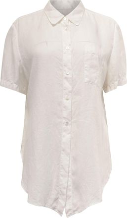 Theory Short-Sleeve Shirt in White Linen