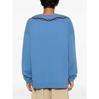 Bode Lace-Knit Sweater - Blue