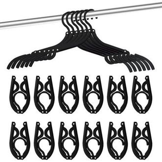 OEM Juego De 12 Perchas De Viaje Plegables, Negras