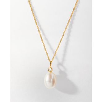 Edge of Ember Pearl Diamond Necklace at Nordstrom, Size 18