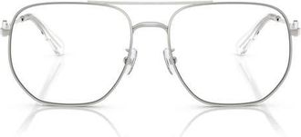 Tory Burch 58mm Pilots Optical Glasses in Silver/clear at Nordstrom