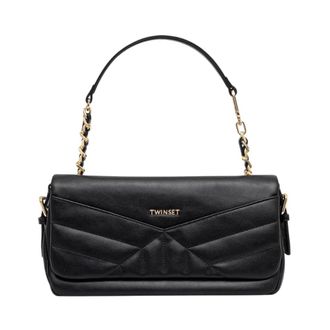 Twinset Shoulder Bags, female, Black, ONE SIZE, Black Shoulder Bag with Magnetic Closure