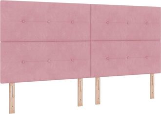 vidaXL Headboard with LED Strip Lights Adjustable Pink 100 cm Velvet vidaXL