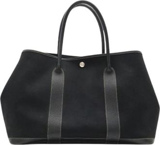 Herm&egrave;s Pre-owned Vintage Canvas Tote Bag - Dames - Vintage Shopper - Zwart - ONE Size - Vintage