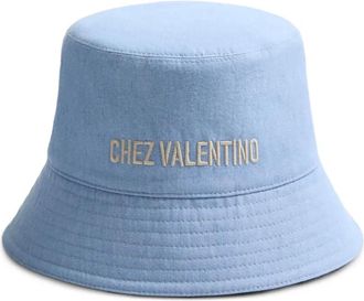 Valentino Garavani Cappello bucket con ricamo - Blu
