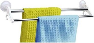 Trade Shop Trade Shop - Toallero Ba&ntilde;o Ventosa 2 Barras 50cm 2 Colgadores