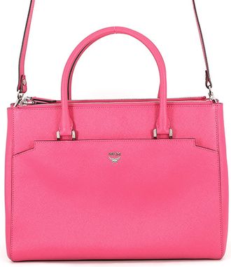 MCM Mcm Pink Leather Handbag Tote Bag (Pre-Owned)
