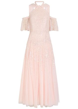 Needle & Thread Sequin-embellished Halterneck Tulle Gown - Light Pink - 18 (UK18 / Xxl)