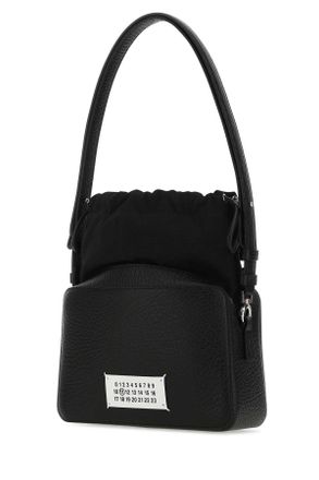 Maison Margiela Womens Black Leather And Fabric 5ac Bucket Bag T8013 Borse A Secchiello