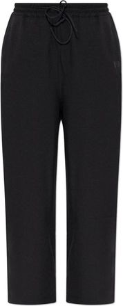 Yohji Yamamoto Broek met 3S zijstrepen - Dames - Straight fit broeken - Zwart - S - Polyester - Broeken