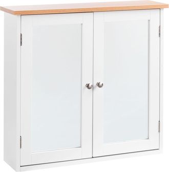 Beliani Beliani - Armadietto A Muro Con Specchio Da Bagno Mdf Bianco 17 X 60 Cm Alamos