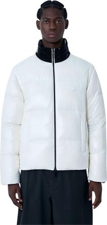 Moncler Throttle Short Down Jacket - Heren - Gewatteerde jassen - Wit - L - Leer - Jassen