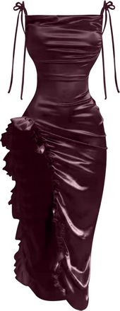 Generic Womens Summer Long Dresses Leisure Flowy Loose Womens Sexy Short Dresses Summer Sleeveless Vintage Western Dresses Womens Maxi Dresses Size 12 (Red, S