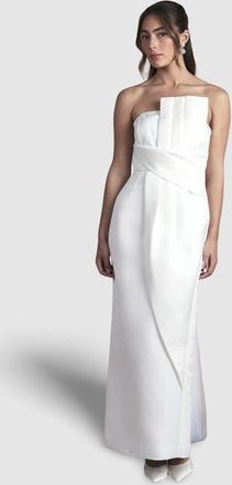 Coast Strapless Bow Wedding Maxi Dress in White at Nordstrom, Size 8