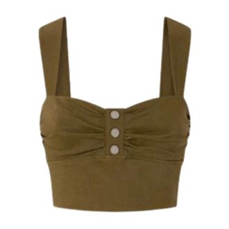 Pinko Voyager Top - female - PINKO - Sleeveless Tops - Green - S - Tops