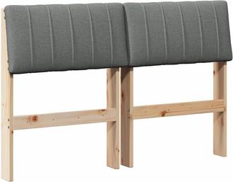 vidaXL Cabecero Tapizado Gris Oscuro 120 Cm Madera De Pino Macizo Vidaxl