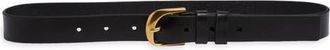 Frame Denim Twist Buckle Leather Belt in Noir at Nordstrom, Size Medium