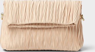 Simons Womens Pleated satin evening bag