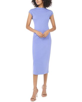Vince Camuto Mock Neck Drop Shoulder Midi Dress