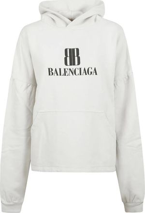Balenciaga Sweaters - Dames - Hoodies - Wit - S - Katoen - Hoodies & sweatvesten