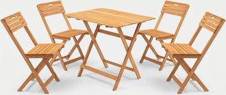 Emob Juego De Mesa Plegable Para Jard&iacute;n Derok 80 Con 4 Sillas