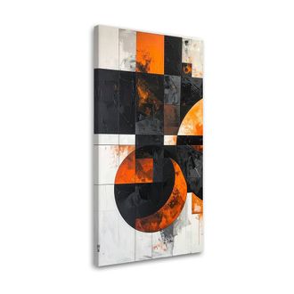 Feeby Impresi&oacute;n De Imagen, Abstracci&oacute;n Geom&eacute;trica Negro Naranja, 60x120