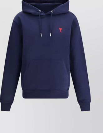 Ami cotton logo-embroidered hoodie