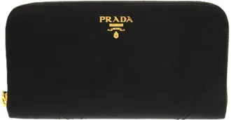 Prada Black Nylon Long Wallet (Bi-Fold) (Pre-Owned)